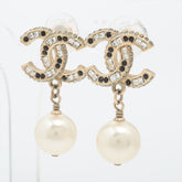 ITEM 21 - Chanel Large Coco Mark CC Piercing Earring Pearl and Diamontes
